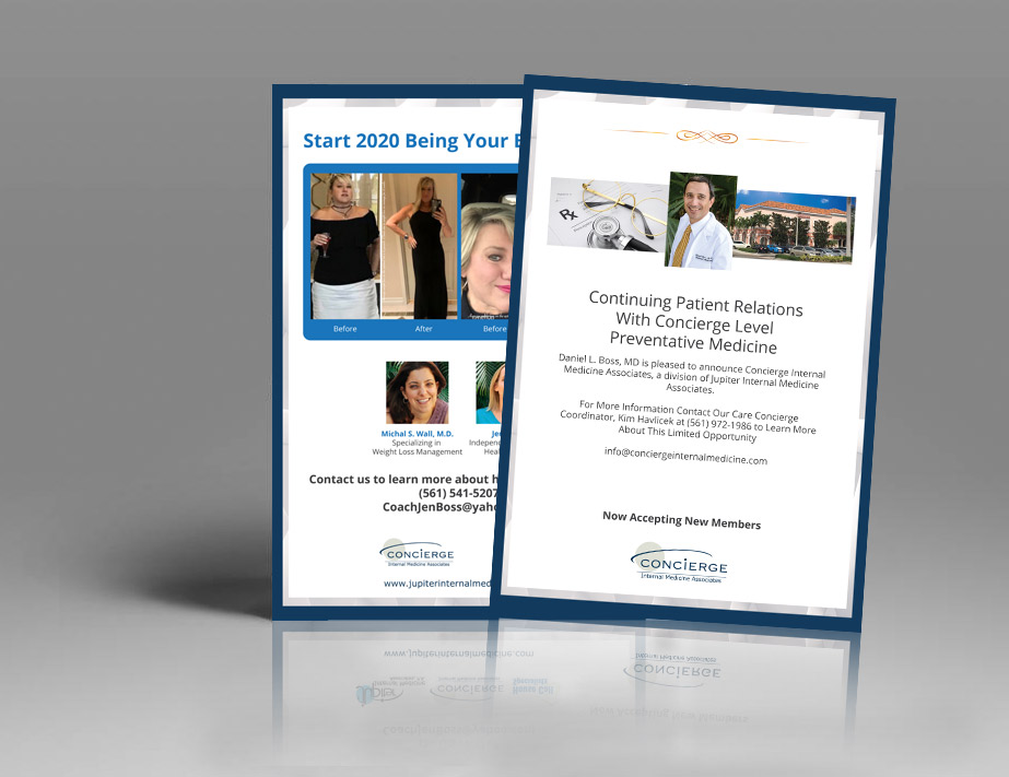 Concierge Internal Medicine - Two Page Flyer Design Presentation