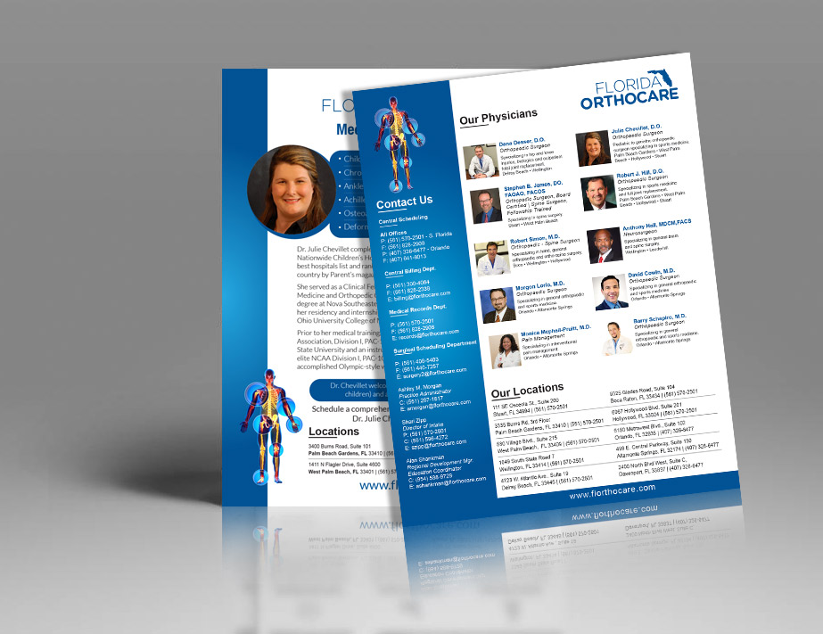 Florida OrthoCare - Two Page Flyer Design Presentation