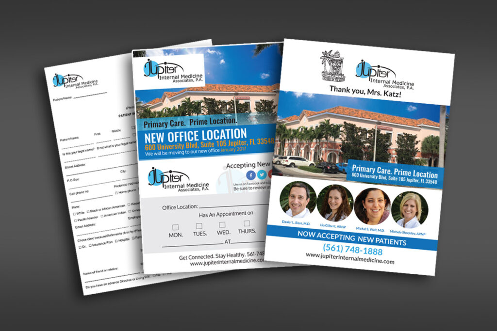 Jupiter Internal Medicine Associates - Three Page Flyer Design Presentation