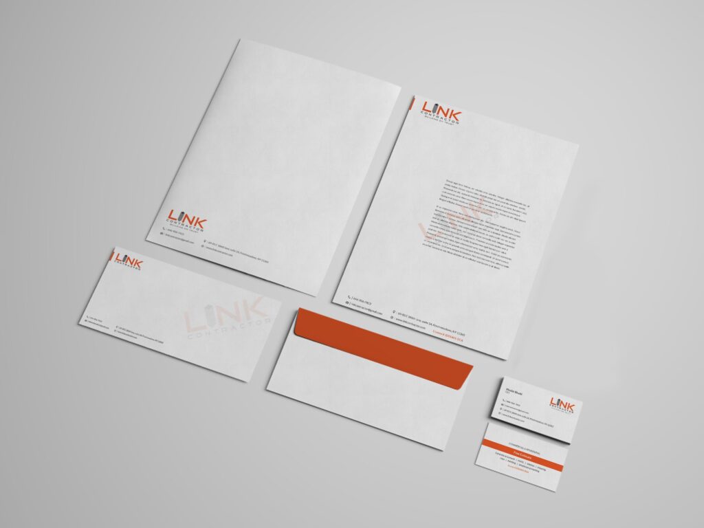 Link Contractor Building on Trust - Stationery Design Template