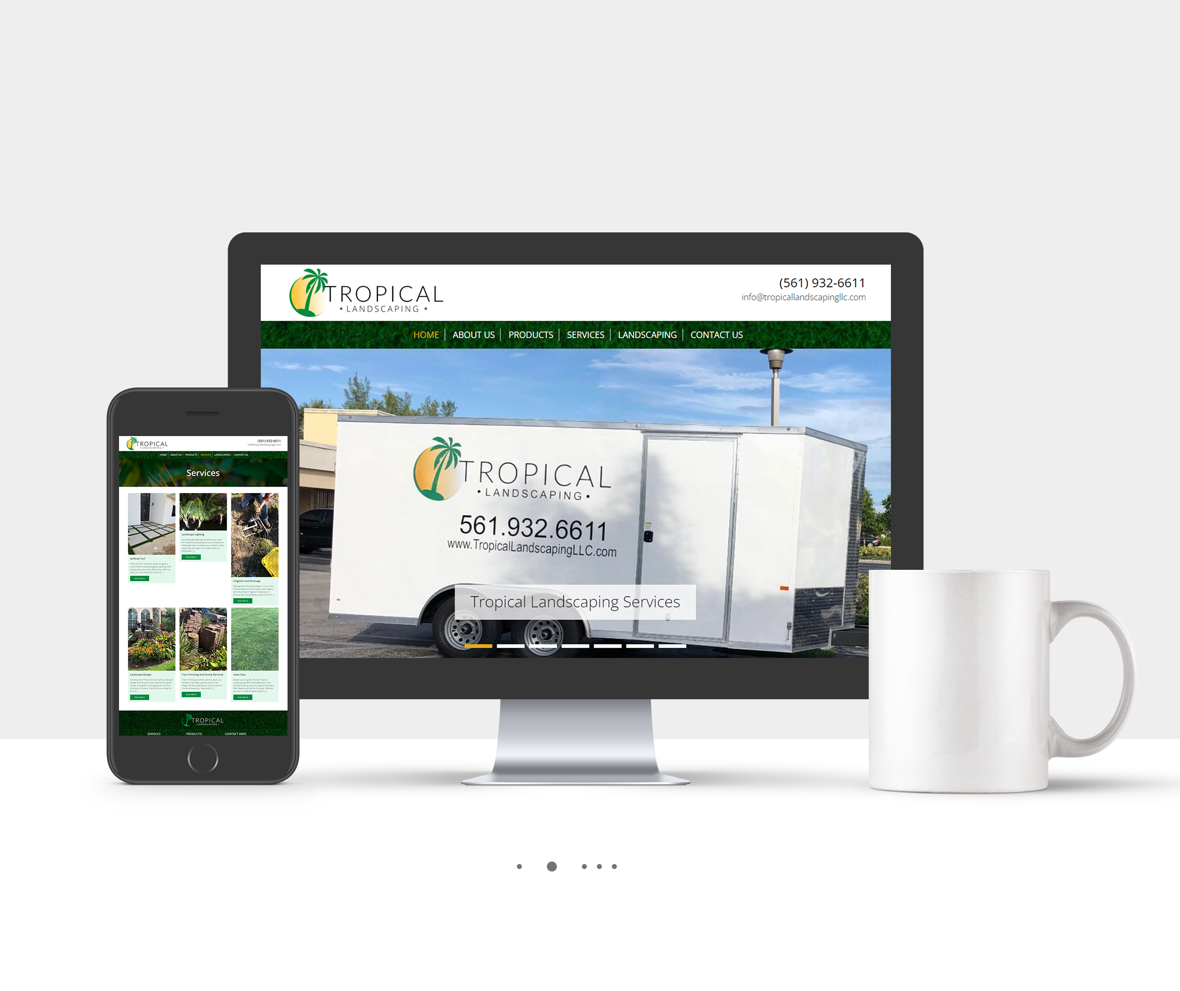 Tropical Landscaping LLC - Responsive Web Design in Different Layouts