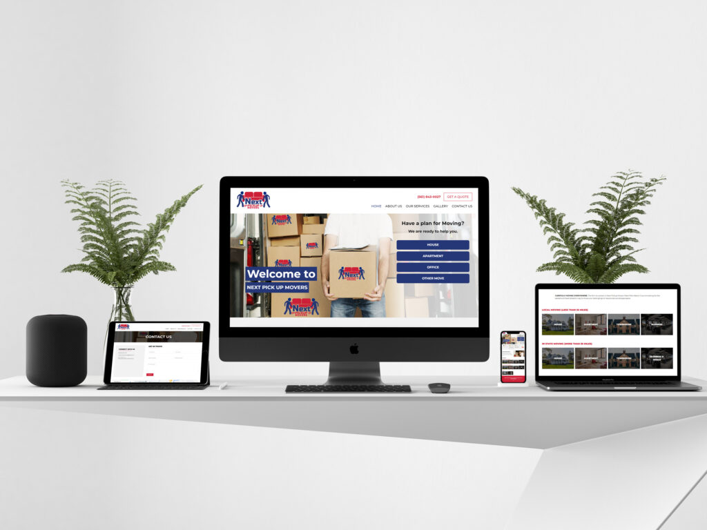 Next Pickup Movers - Web Design in Different Layouts